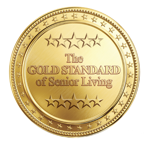 The Gold Standard of Senior Living badge for Tuscan Hills Senior Living in Escondido